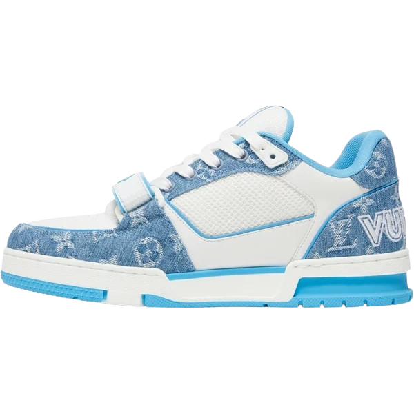 LV Trainer Velcro Strap 'Light Blue Monogram Denim'