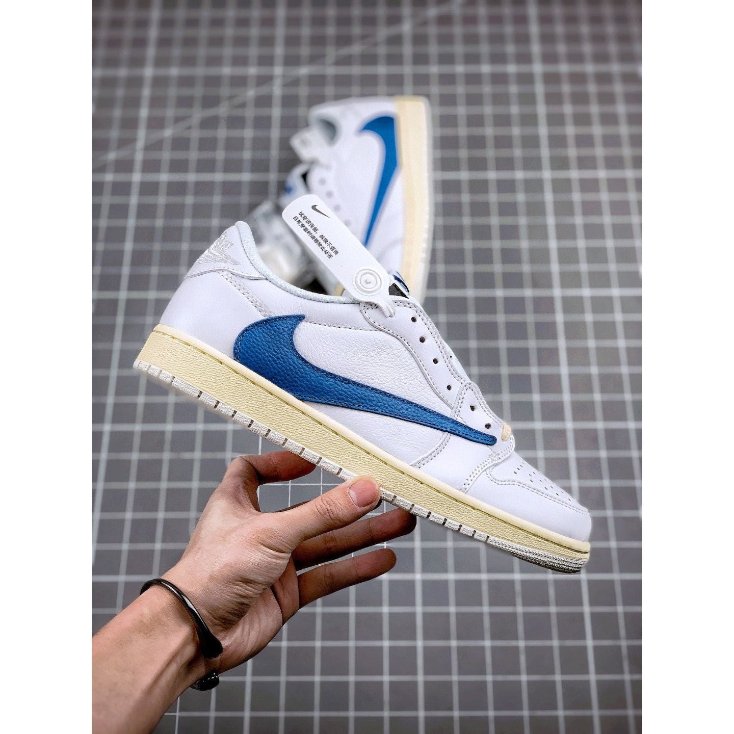 AJ 1 Low x Travis Scott 'White Blue' Customs