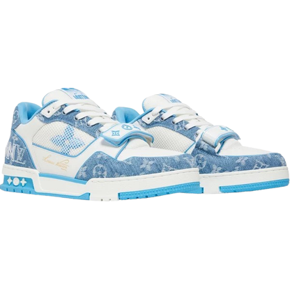 LV Trainer Velcro Strap 'Light Blue Monogram Denim'