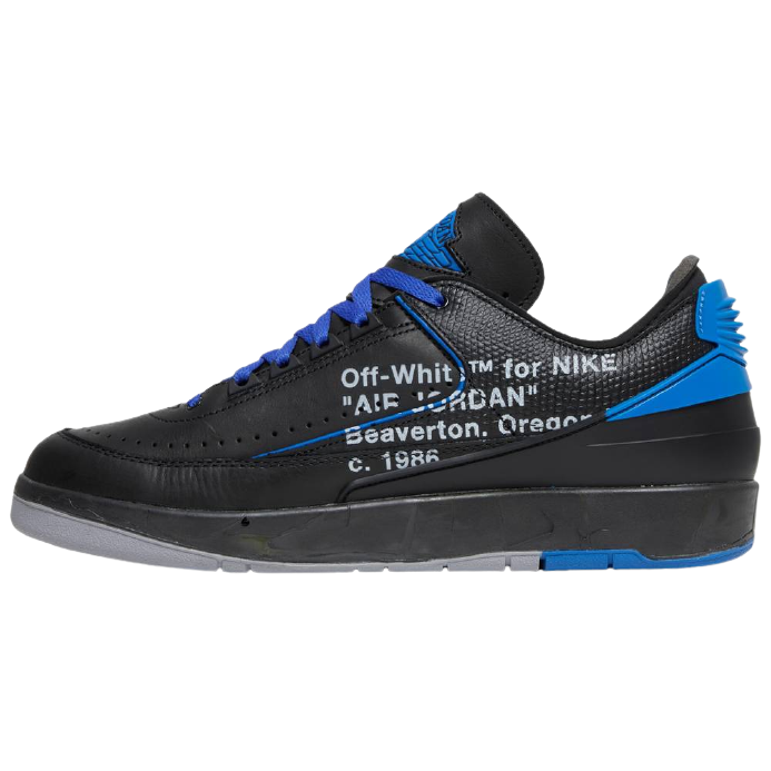 AJ 2 Low x OW 'Black Varsity Royal'